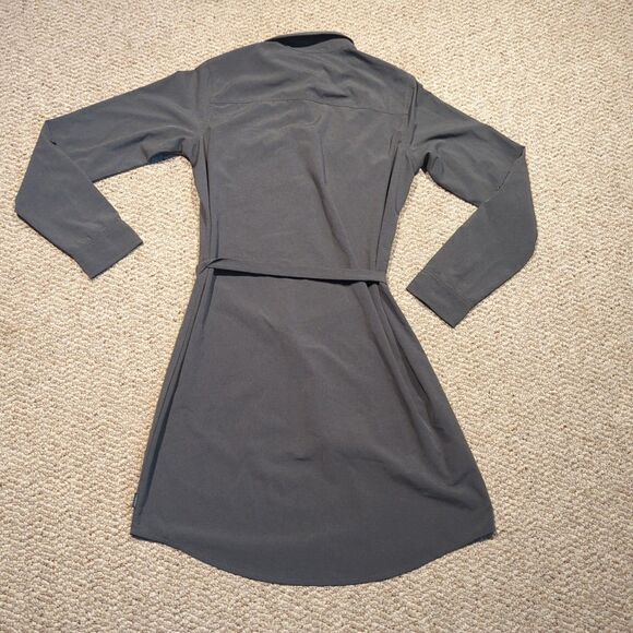Eddie Bauer Travex Shirt Dress Womens Medium Gray Roll Long Sleeve Outdoor - Picture 4 of 7